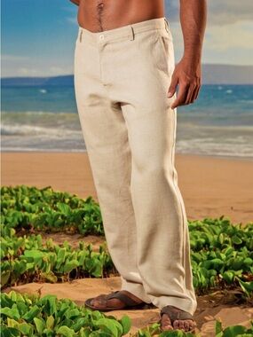 Island Importer Men's Amalfi Linen Pants Beach Wedding Size 34